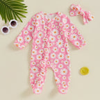 Ruffled Daisy Footie Onesie & Bow
