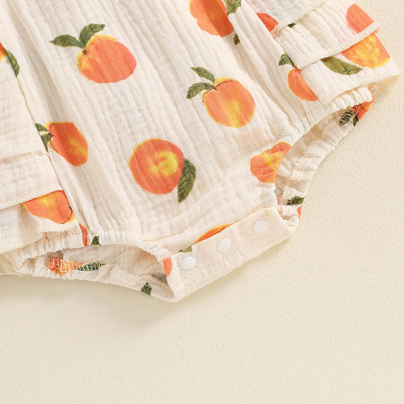 Sweet Peach Ruffled Romper & Bow
