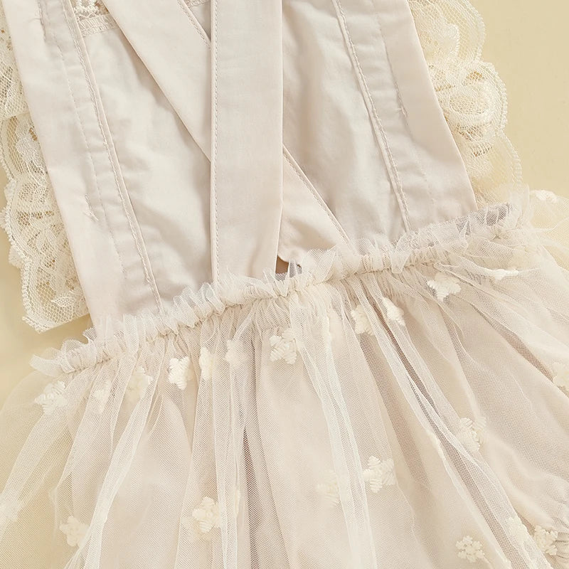 Elegant Lace Flower Dress & Headband