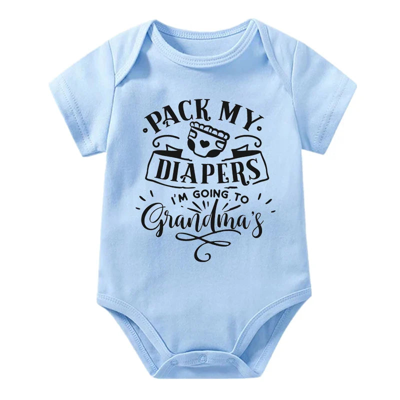Pack My Diapers I'm Going To Grandma's Onesie