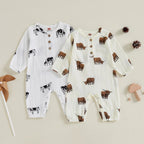 Cow Button Romper