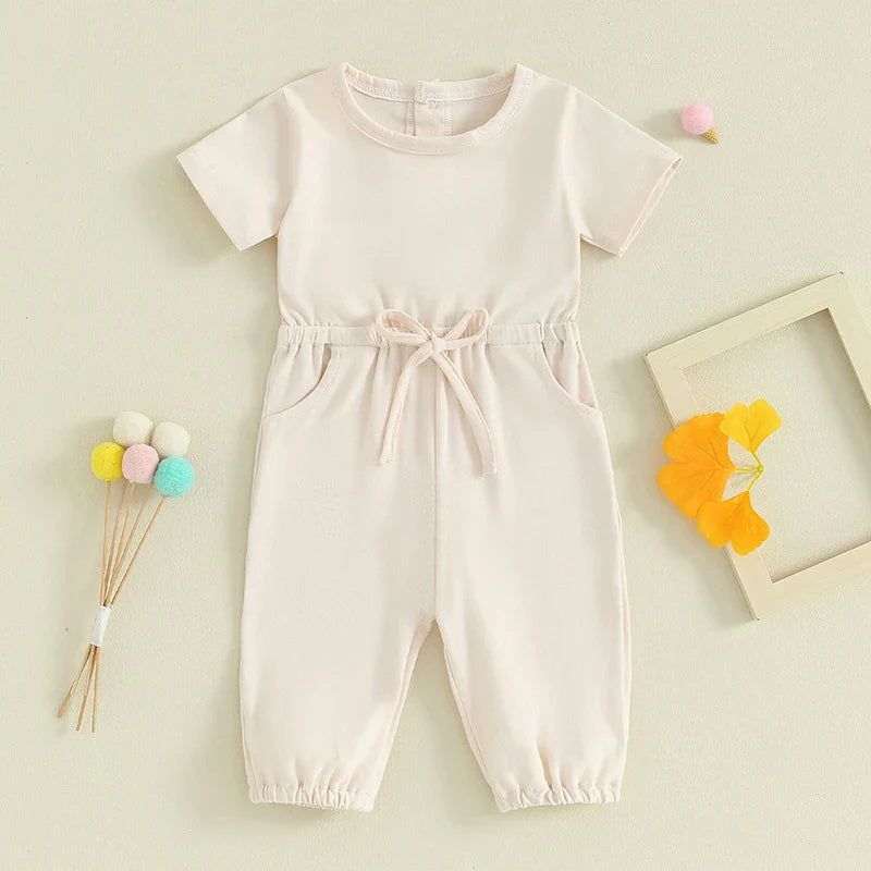 Solid Waist Tie Tonya Romper