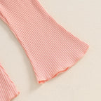 Ribbed Ruffles Patterned Top & Pants