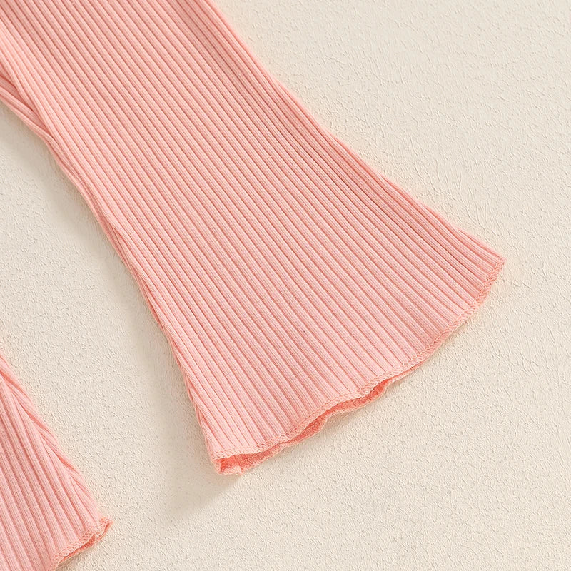 Ribbed Ruffles Patterned Top & Pants