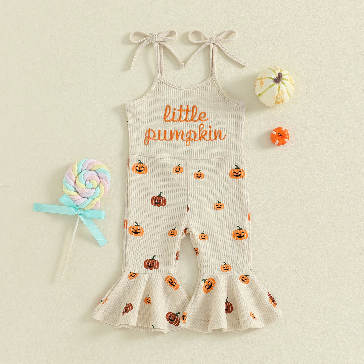 🎃 Little Pumpkin Girl Flare Ruffled Romper
