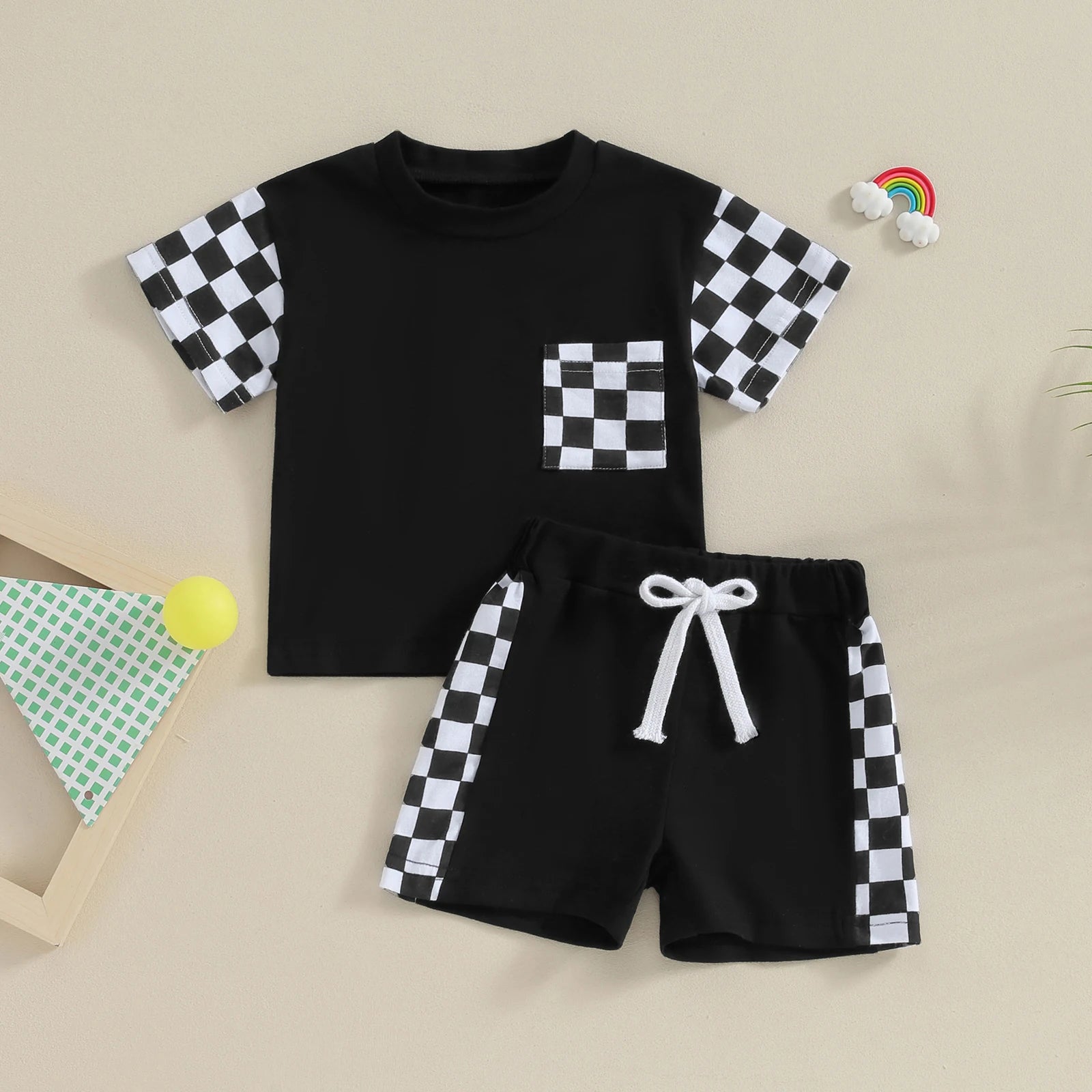 Checkered T-shirt & Shorts Set