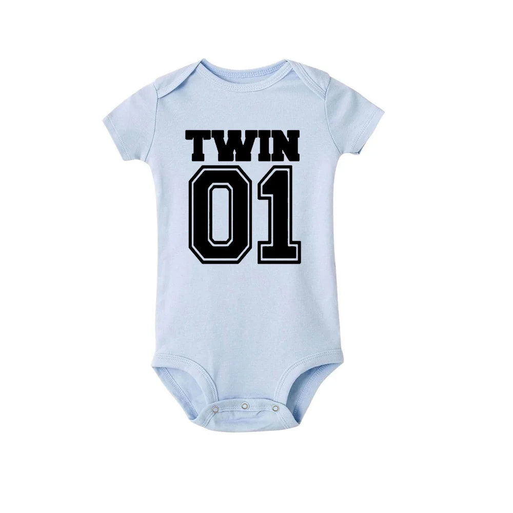 Twin 01 & 02 Matching Baby Bodysuits 👶👶