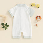 Collar Stripes Romper