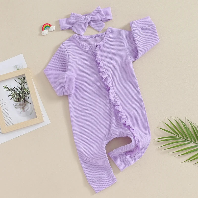 Ribbed Ruffles Onesie & Bow