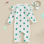 Ribbed Clover Onesie & Headband