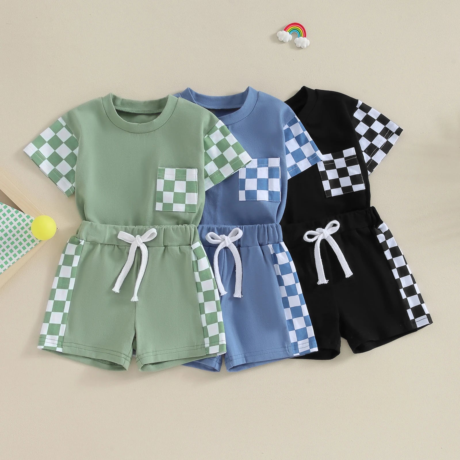 Checkered T-shirt & Shorts Set