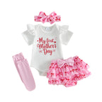 "My First Mother's Day" Baby Girl 4-Piece Outfit Set