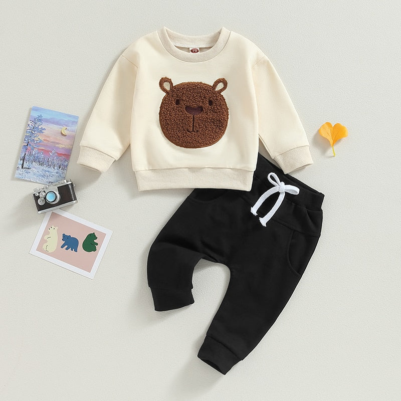 Embroidered Bear Sweater & Pants