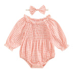 Ruffled Plaid Romper & Headband
