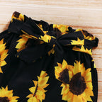Ruffled Sunflower Shorts Outfit & Headband