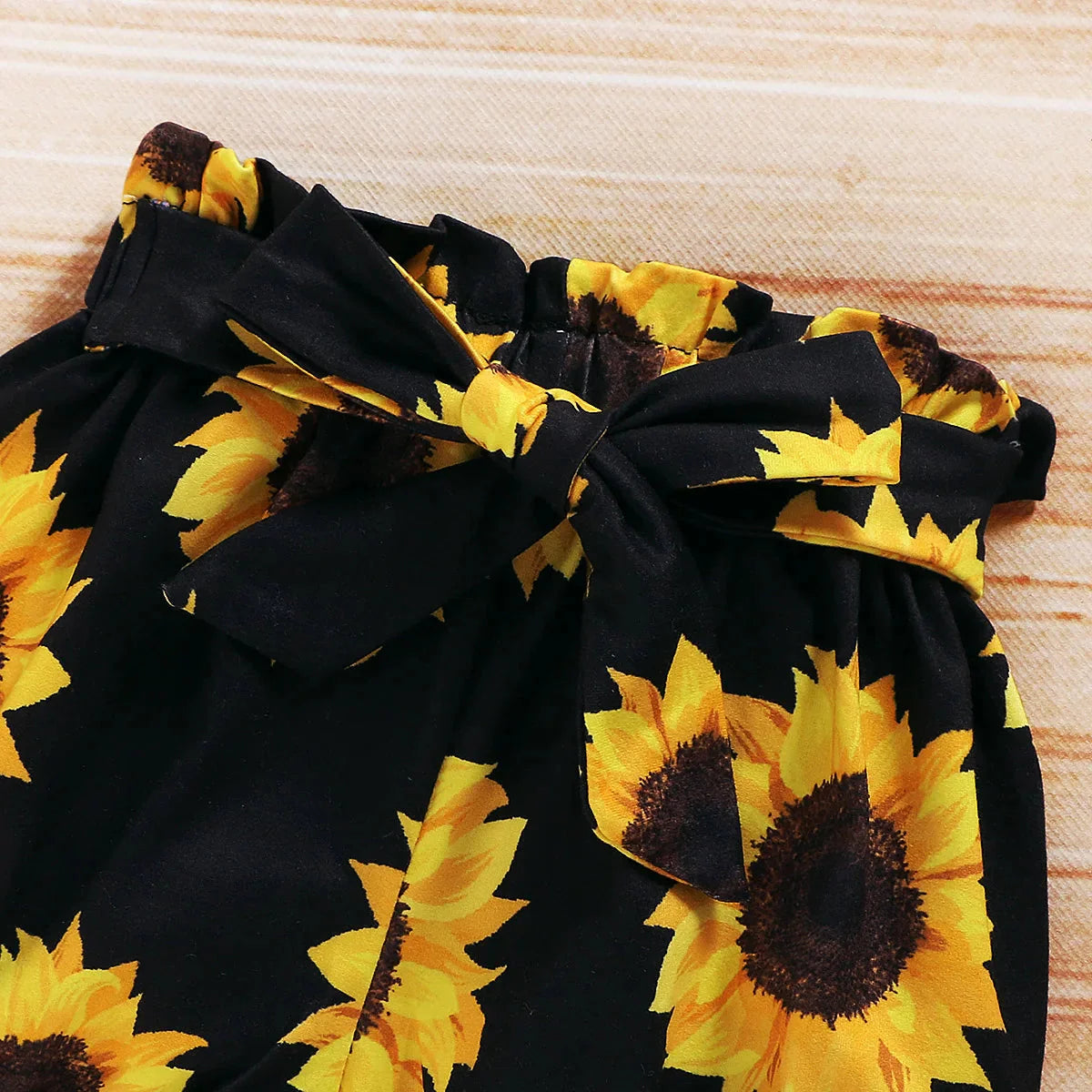 Ruffled Sunflower Shorts Outfit & Headband