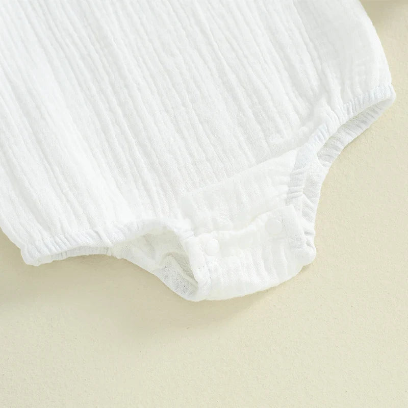 Solid Ruffled Fly Sleeve Onesie