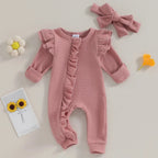 Solid Ruffled Ophelia Onesie & Bow