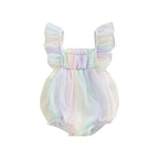 Rainbow Striped Dinosaur Romper