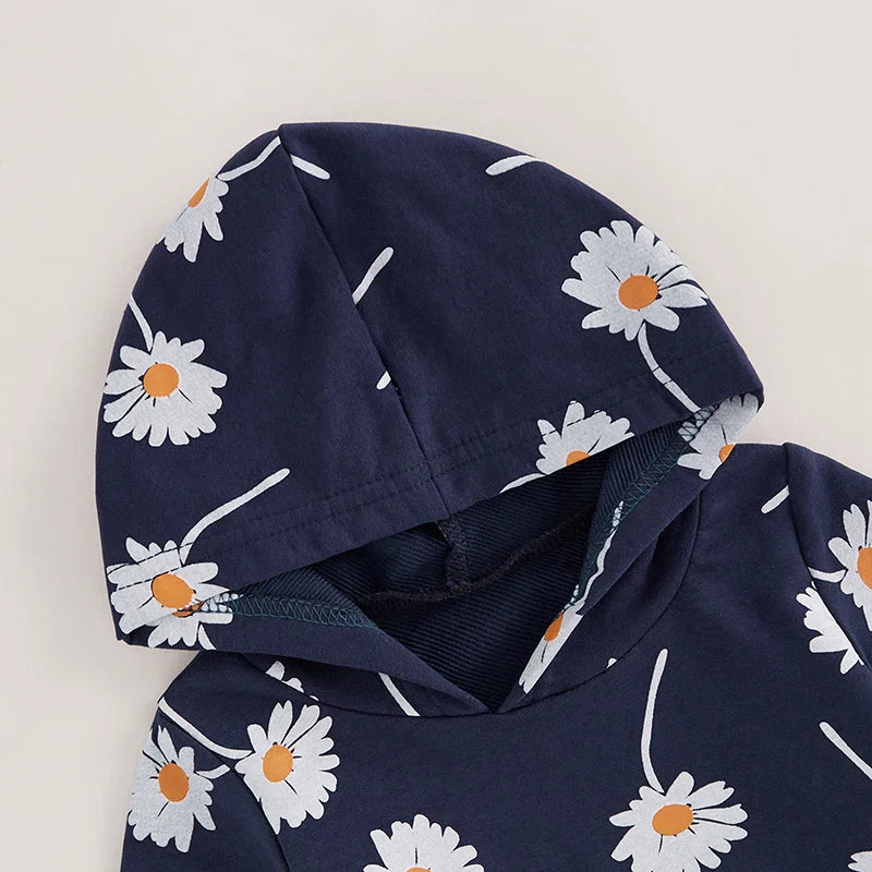 Daisy Flower Hooded Jogger Set