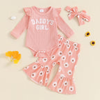 Daddy's Girl Flower Bell Bottoms Outfit