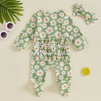 Ruffled Daisy Footie Onesie & Bow