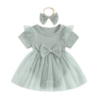 Solid Ribbed Tutu Dress & Headband