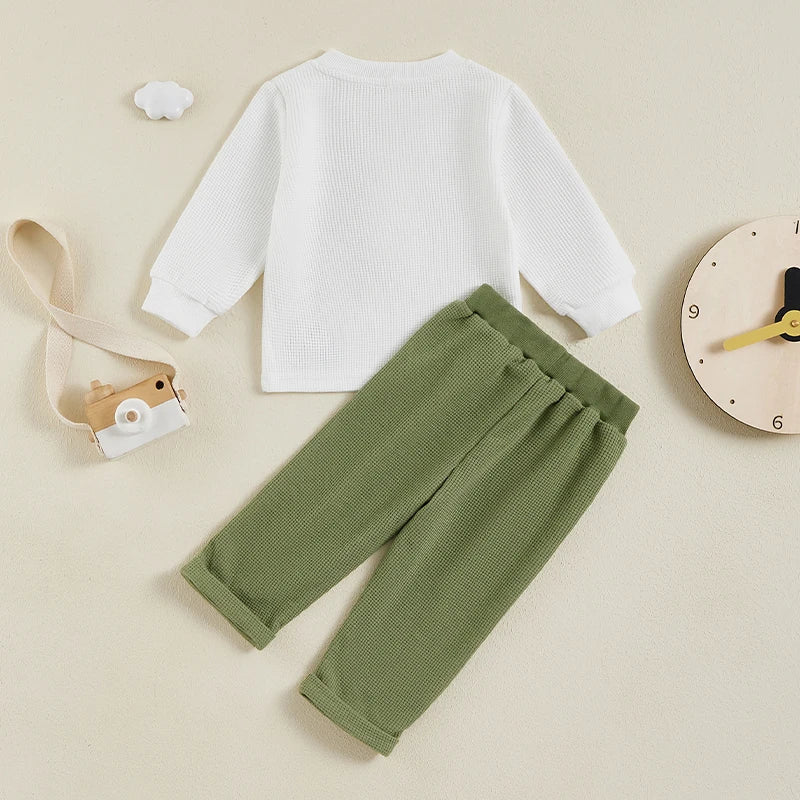 Button Tractor Boy Outfit