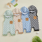 Hooded Checkered Romper
