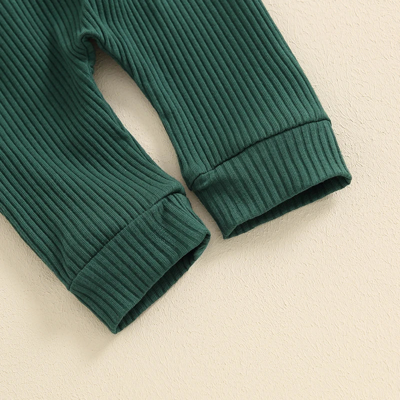 Solid Ribbed Collared Button Outfit