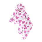Plush Hoodie Heart 2Pcs Set