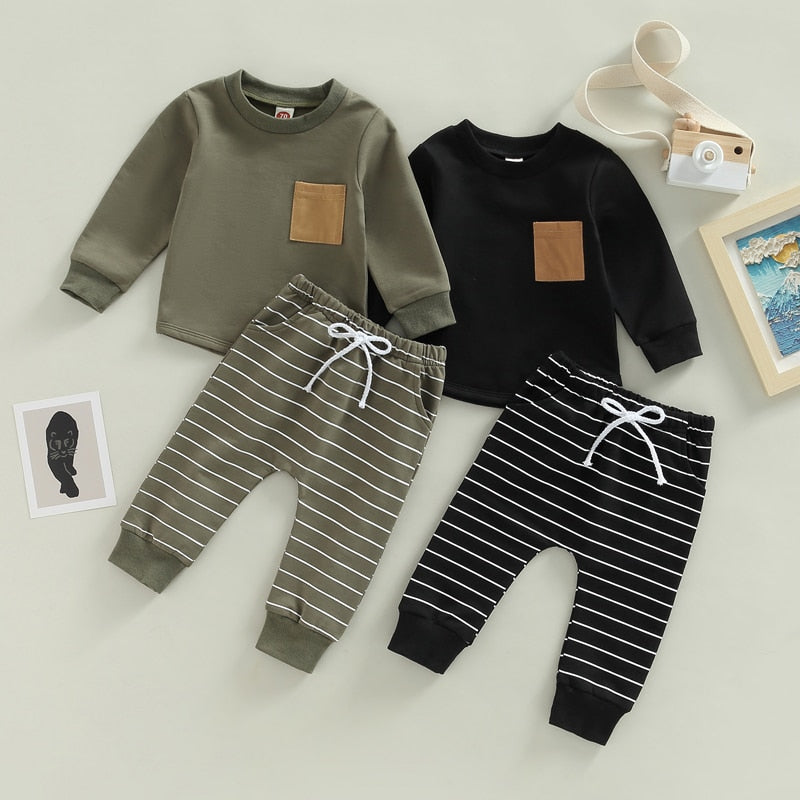 Peter Pocket Top with Striped Pants