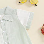 Collar Stripes Romper