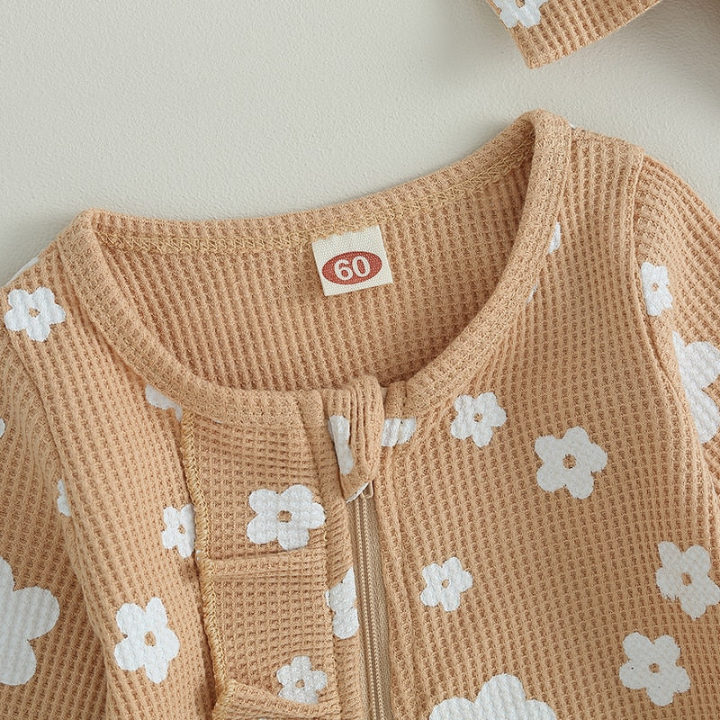 Flower Footie Onesie & Bow