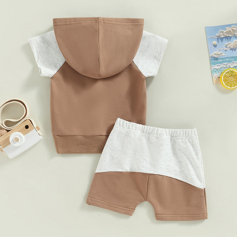 Short Sleeve T-shirt Hoodie & Shorts Set