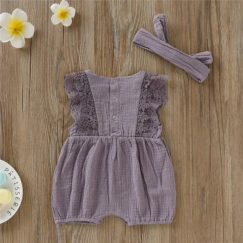 Pink Laced Romper