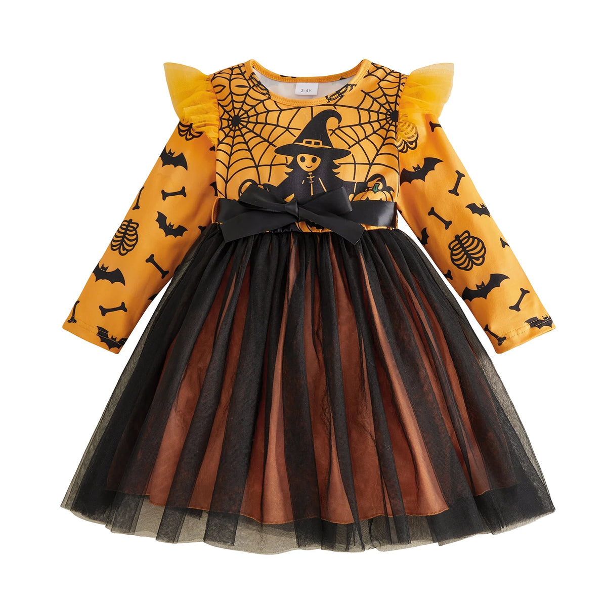 🧙‍♀️ Witchy Pumpkin Girl Halloween Dress