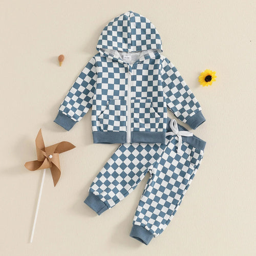 Checkered Zip Up Hoodie Outfit