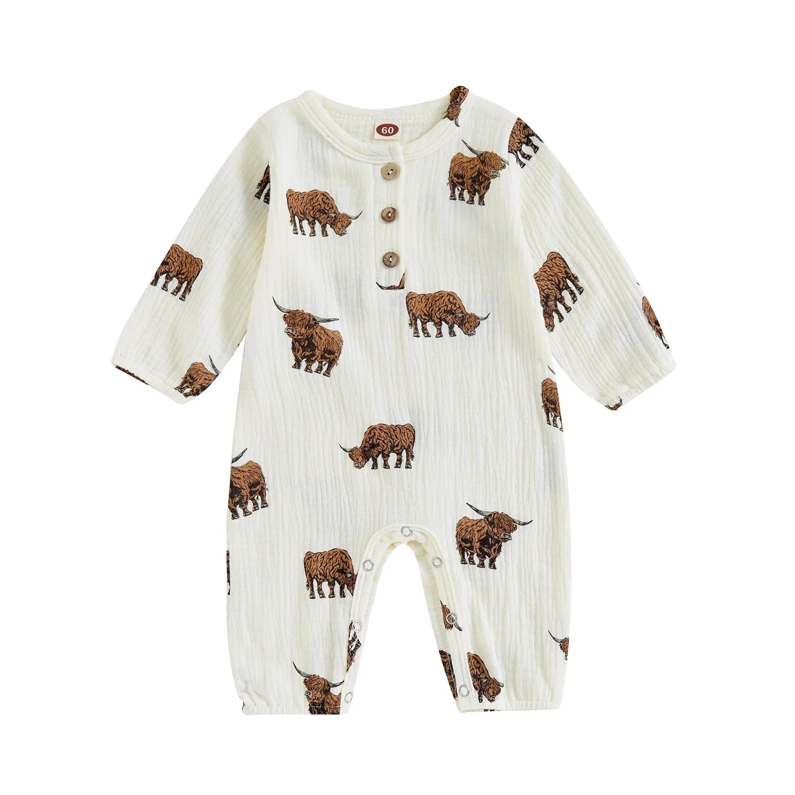 Cow Button Romper