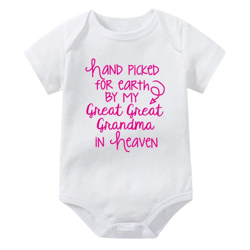 Hand Picked for Earth By My Great Great Grandma in Heaven Onesie