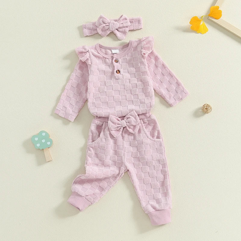 Solid Claire Checker Outfit & Bow