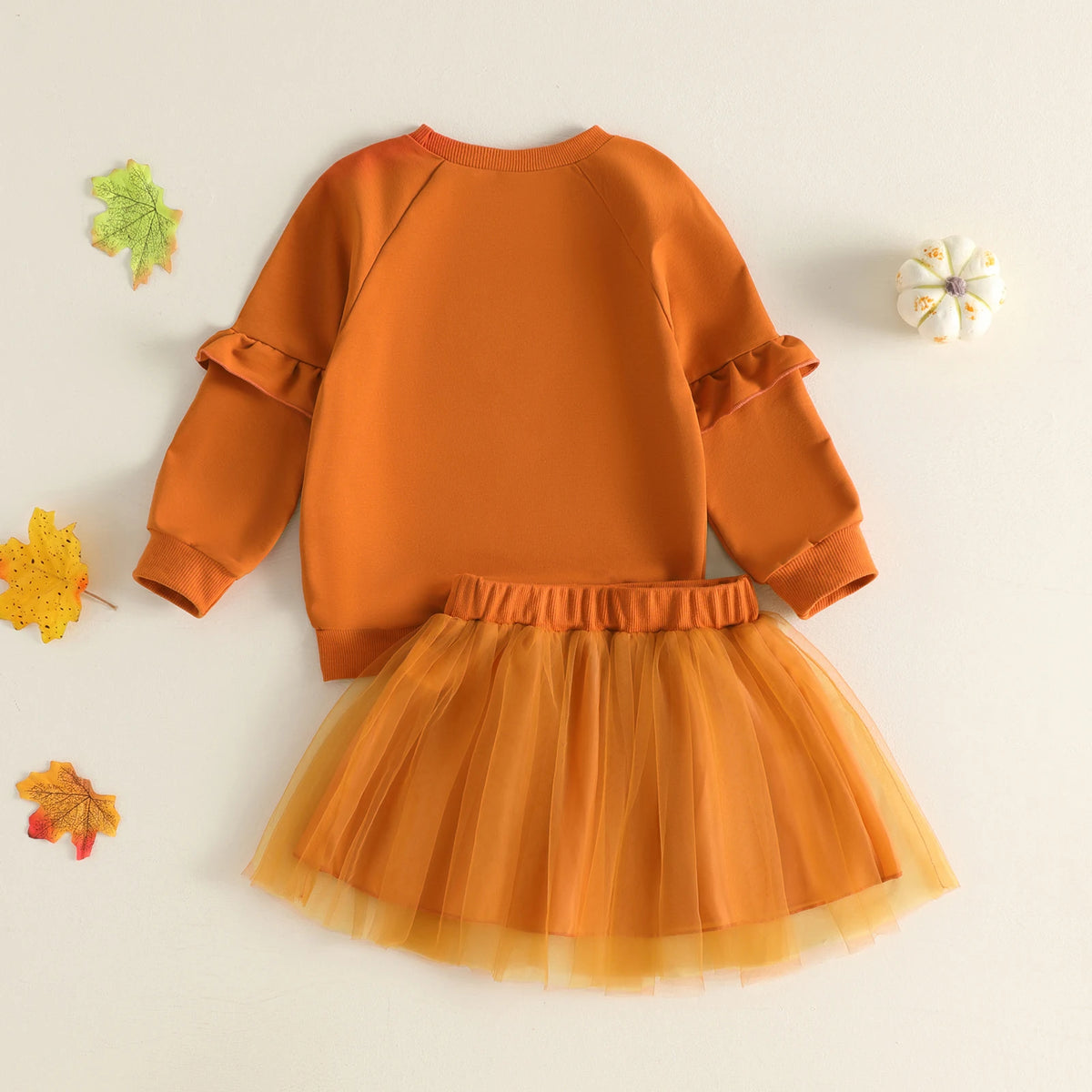 Toddler Girl Thanksgiving Sweatshirt & Tulle Skirt Set