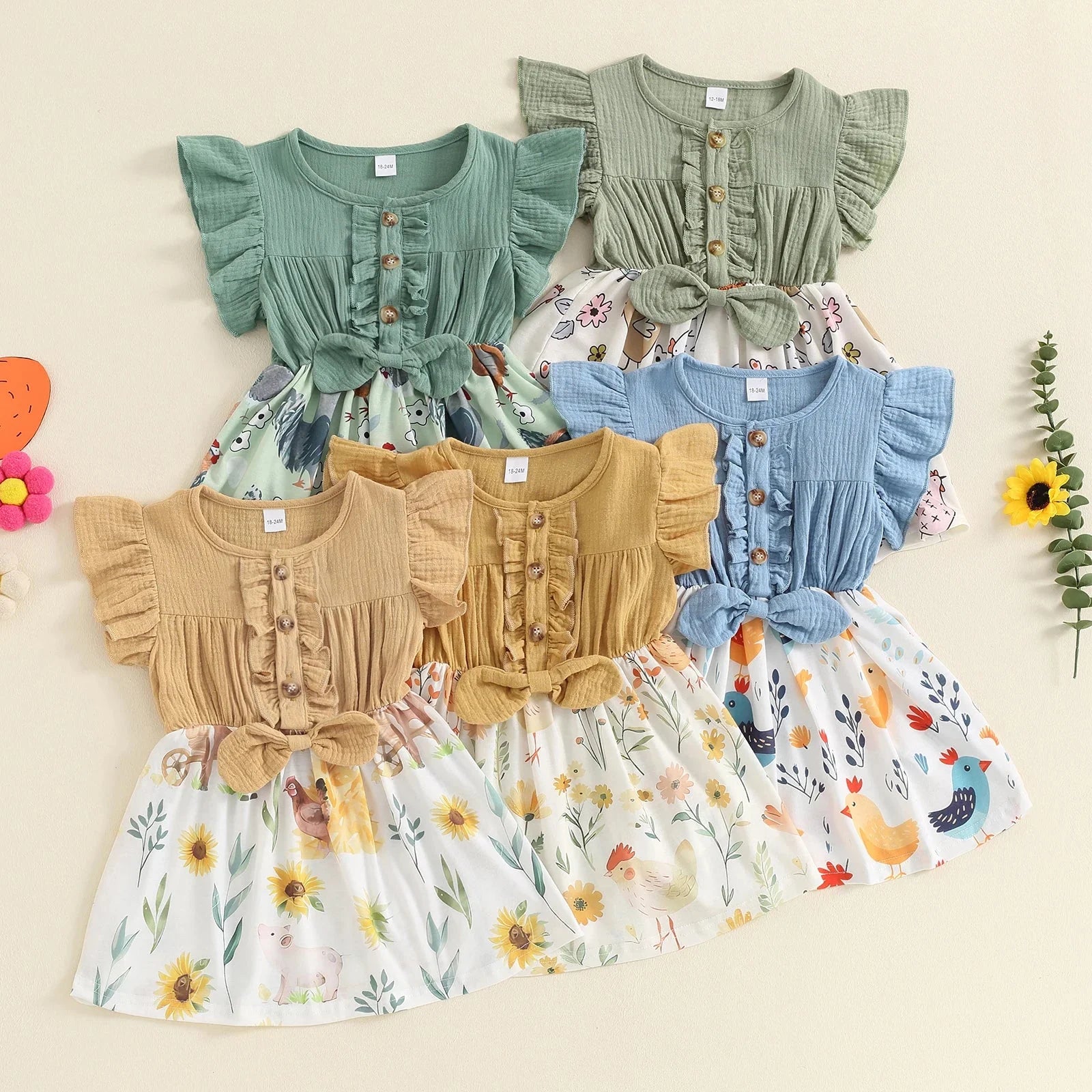 Ruffled Chicken Button Dress