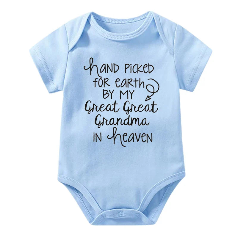 Hand Picked for Earth By My Great Great Grandma in Heaven Onesie