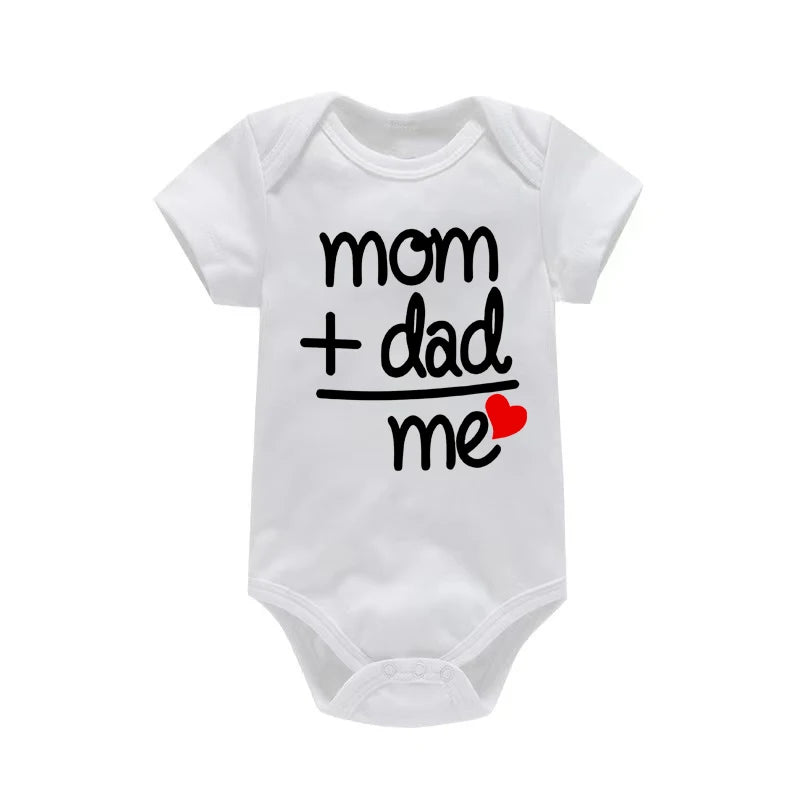 Mom Plus Dad Equals Me Funny Onesie (Multiple Colors)