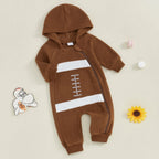 Fleece Football Hooded Romper