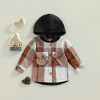 Boys Fall Plaid Hooded Flannel