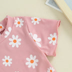 Ribbed Flower T-shirt & Shorts
