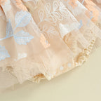 Embroidered Floral Ruffle Dress