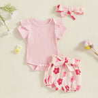 Ribbed Ruffle Flower Outfit & Bow